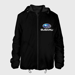 Куртка с капюшоном мужская Subaru logo auto, цвет: 3D-черный