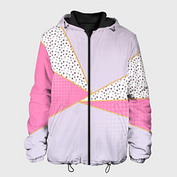 Куртка с капюшоном мужская Геометрическая абстракция с треугольниками и пятни, цвет: 3D-черный