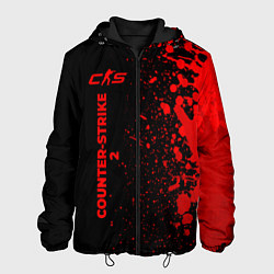 Куртка с капюшоном мужская Counter-Strike 2 - red gradient по-вертикали, цвет: 3D-черный