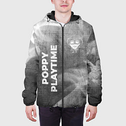 Куртка с капюшоном мужская Poppy Playtime - grey gradient вертикально, цвет: 3D-черный — фото 2