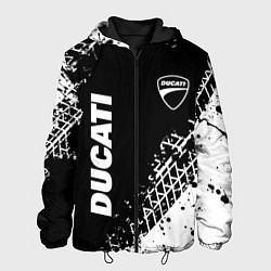Куртка с капюшоном мужская Ducati - следы от шин, цвет: 3D-черный