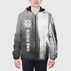 Куртка с капюшоном мужская One Piece - grey gradient по-вертикали, цвет: 3D-черный — фото 2