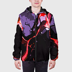 Куртка с капюшоном мужская Красный разлом в камне, цвет: 3D-черный — фото 2