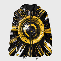 Куртка с капюшоном мужская Чёрно-жёлтая сфера киберпанк, цвет: 3D-черный