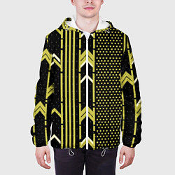 Куртка с капюшоном мужская Закулисье классика на чёрном фоне, цвет: 3D-белый — фото 2