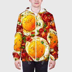 Куртка с капюшоном мужская Яичница-глазунья, цвет: 3D-белый — фото 2