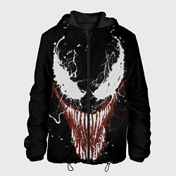 Куртка с капюшоном мужская Веном - морда, цвет: 3D-черный