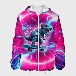 Мужская куртка Cyber tyrannosaurus is a cool skateboarder