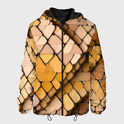 Куртка с капюшоном мужская Жёлтые рельефные плитки, цвет: 3D-черный