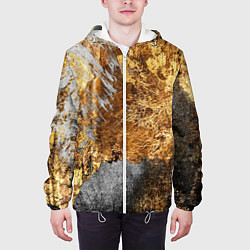 Куртка с капюшоном мужская Текстура золота и бетона, цвет: 3D-белый — фото 2