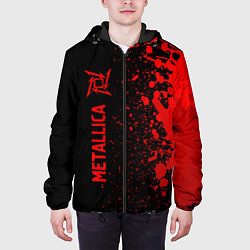 Куртка с капюшоном мужская Metallica - red gradient по-вертикали, цвет: 3D-черный — фото 2