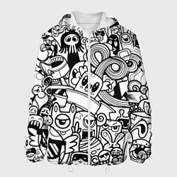 Мужская куртка Black and white doddle monsters