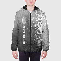 Куртка с капюшоном мужская AC Milan - grey gradient по-вертикали, цвет: 3D-черный — фото 2