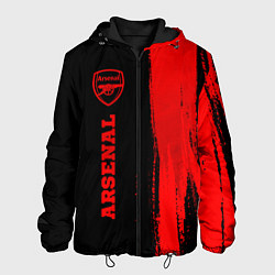 Куртка с капюшоном мужская Arsenal - red gradient по-вертикали, цвет: 3D-черный