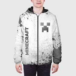 Куртка с капюшоном мужская Minecraft - white gradient вертикально, цвет: 3D-черный — фото 2