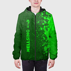 Куртка с капюшоном мужская Hellsing - green gradient по-вертикали, цвет: 3D-черный — фото 2