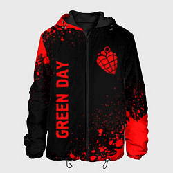 Куртка с капюшоном мужская Green Day - red gradient вертикально, цвет: 3D-черный