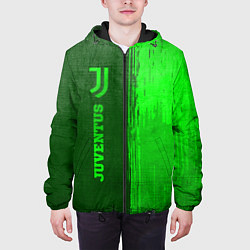 Куртка с капюшоном мужская Juventus - green gradient по-вертикали, цвет: 3D-черный — фото 2