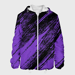 Куртка с капюшоном мужская The color is purple and black, цвет: 3D-белый