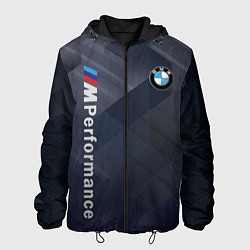 Куртка с капюшоном мужская BMW black-grey, цвет: 3D-черный