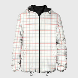 Куртка с капюшоном мужская Светлый узор - классическая клетка, цвет: 3D-черный