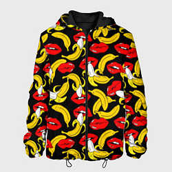 Куртка с капюшоном мужская Губы и бананы, цвет: 3D-черный