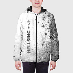Куртка с капюшоном мужская Hellsing - white gradient по-вертикали, цвет: 3D-черный — фото 2