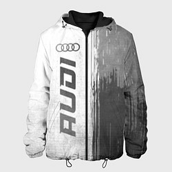 Куртка с капюшоном мужская Audi - white gradient по-вертикали, цвет: 3D-черный