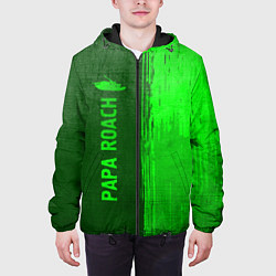 Куртка с капюшоном мужская Papa Roach - green gradient по-вертикали, цвет: 3D-черный — фото 2