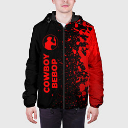 Куртка с капюшоном мужская Cowboy Bebop - red gradient по-вертикали, цвет: 3D-черный — фото 2
