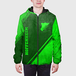 Куртка с капюшоном мужская Hoffenheim - green gradient вертикально, цвет: 3D-черный — фото 2