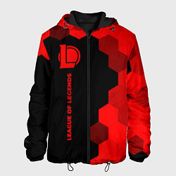 Куртка с капюшоном мужская League of Legends - red gradient по-вертикали, цвет: 3D-черный