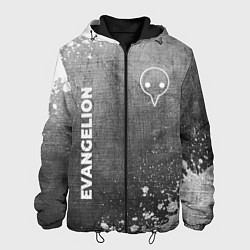 Куртка с капюшоном мужская Evangelion - grey gradient вертикально, цвет: 3D-черный