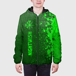 Куртка с капюшоном мужская Nightwish - green gradient по-вертикали, цвет: 3D-черный — фото 2