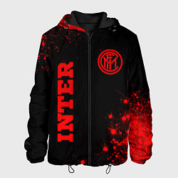 Куртка с капюшоном мужская Inter - red gradient вертикально, цвет: 3D-черный