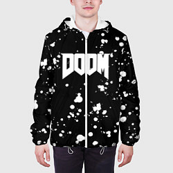 Куртка с капюшоном мужская Doom белые краски всплеск, цвет: 3D-белый — фото 2