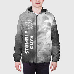 Куртка с капюшоном мужская Stumble Guys - grey gradient по-вертикали, цвет: 3D-черный — фото 2