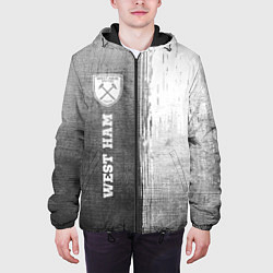 Куртка с капюшоном мужская West Ham - grey gradient по-вертикали, цвет: 3D-черный — фото 2
