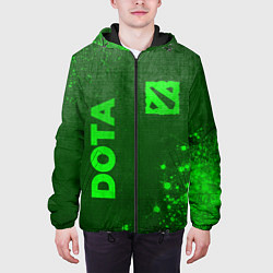 Куртка с капюшоном мужская Dota - green gradient вертикально, цвет: 3D-черный — фото 2