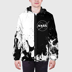 Куртка с капюшоном мужская Nasa черно белый огонь, цвет: 3D-черный — фото 2