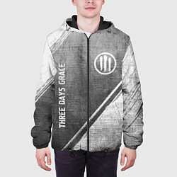 Куртка с капюшоном мужская Three Days Grace - grey gradient вертикально, цвет: 3D-черный — фото 2
