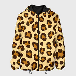 Куртка с капюшоном мужская Паттерн с пятнами леопарда, цвет: 3D-черный