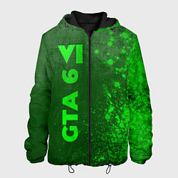 Куртка с капюшоном мужская GTA 6 - green gradient по-вертикали, цвет: 3D-черный