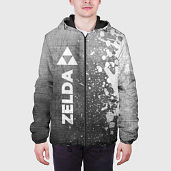 Куртка с капюшоном мужская Zelda - grey gradient по-вертикали, цвет: 3D-черный — фото 2