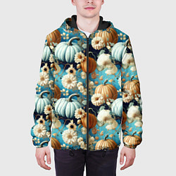 Куртка с капюшоном мужская Маленькие тыковки, цвет: 3D-черный — фото 2