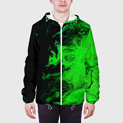 Куртка с капюшоном мужская Color green black, цвет: 3D-белый — фото 2