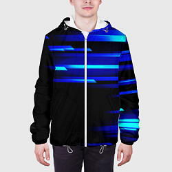 Куртка с капюшоном мужская Color blue black, цвет: 3D-белый — фото 2