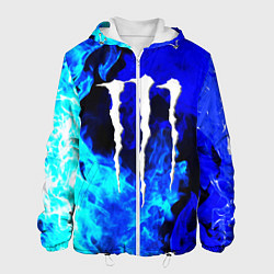 Куртка с капюшоном мужская Monster energy синий дым, цвет: 3D-белый