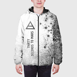Куртка с капюшоном мужская Thirty Seconds to Mars - white gradient по-вертика, цвет: 3D-черный — фото 2