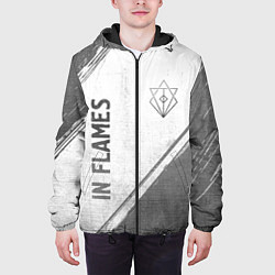 Куртка с капюшоном мужская In Flames - white gradient вертикально, цвет: 3D-черный — фото 2